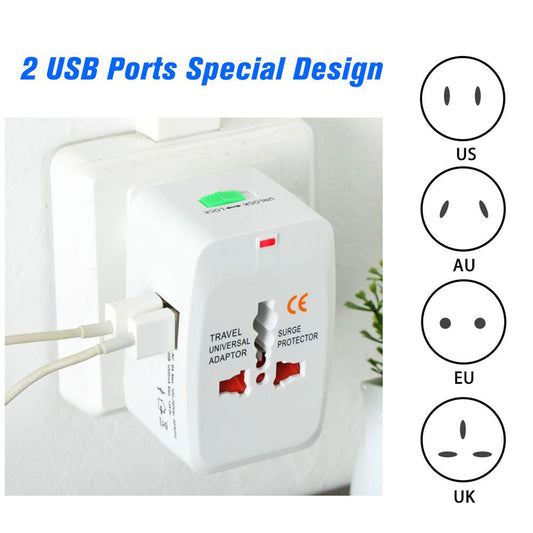 All-in-one Universal Worldwide Travelling Ac Adaptor Plug (Au  Uk  Us  Eu) International Power Charger Electric Usb Power Plug Socket Adapter Converter (1 Pc) - JanakiShop.in