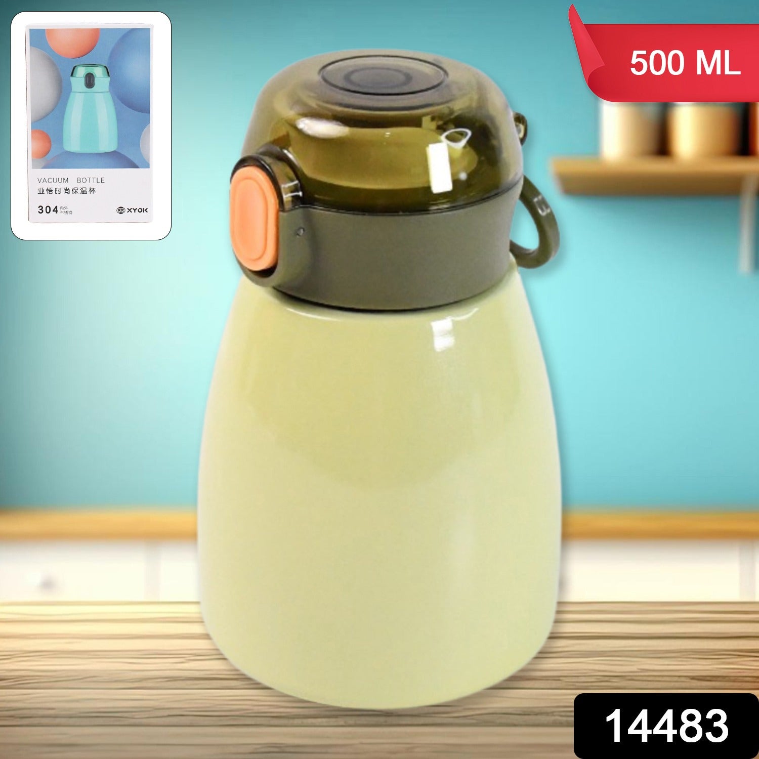 Vacuum Insulation Flask Bottle With Straw For Sports Adult Children (Approx 480ml) - JanakiShop.in