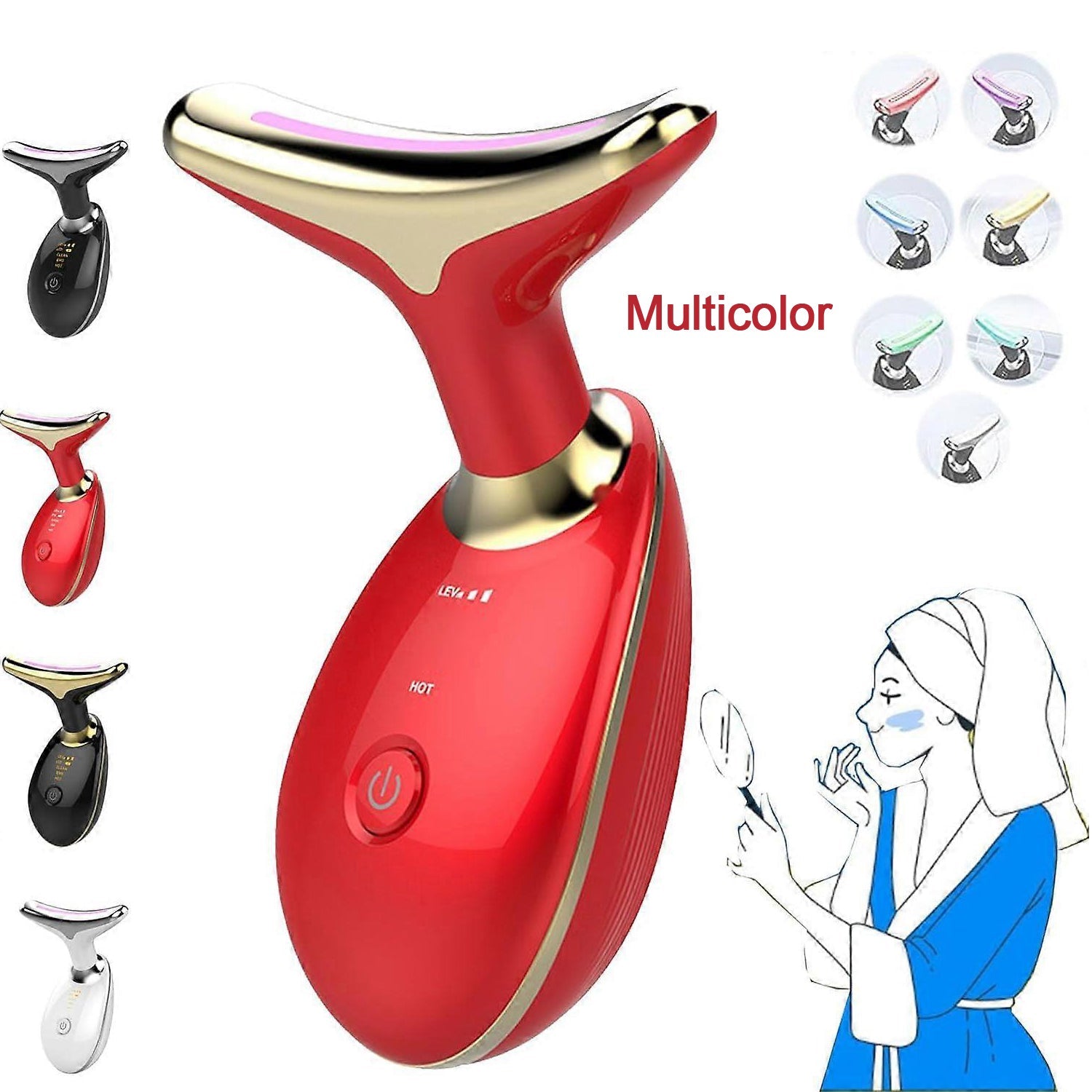 Electric Face Massager Wrinkle Remover Led Photon Face Beauty Device (1 Pc) - JanakiShop.in