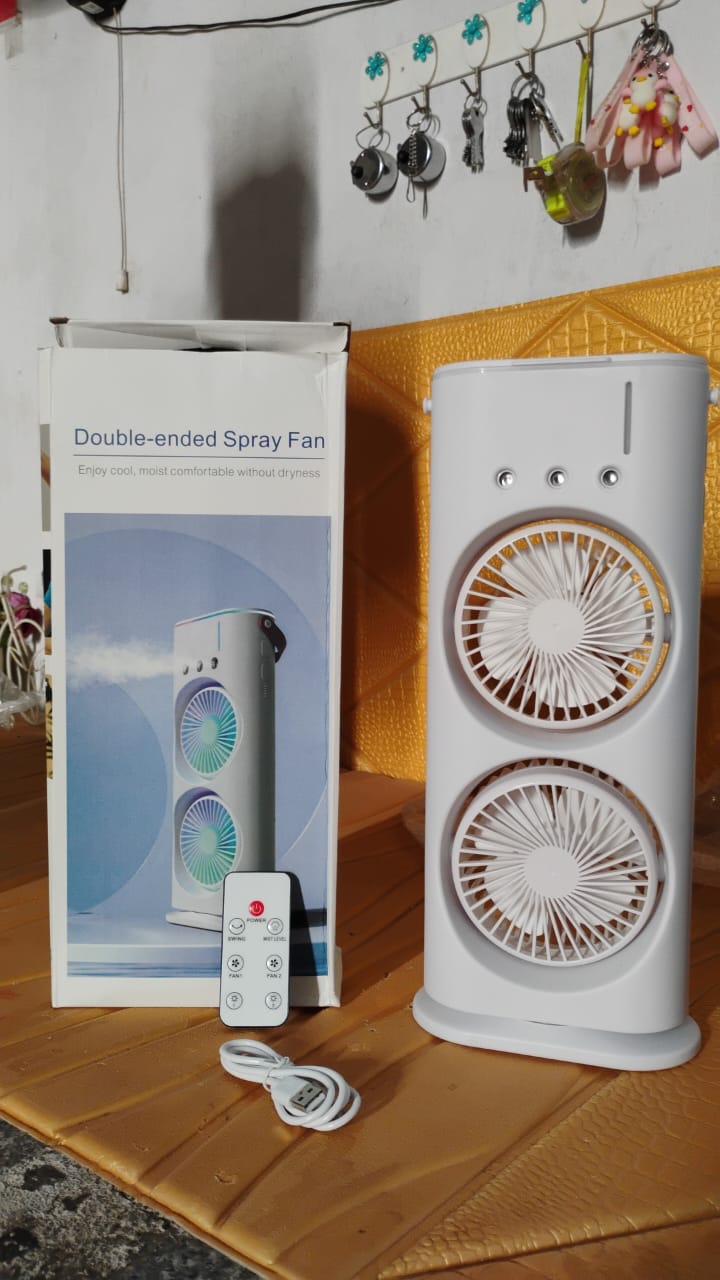 Electric Fan Desktop Double-head Powerful Air Cooler (1 Pc  With Remote) - JanakiShop.in