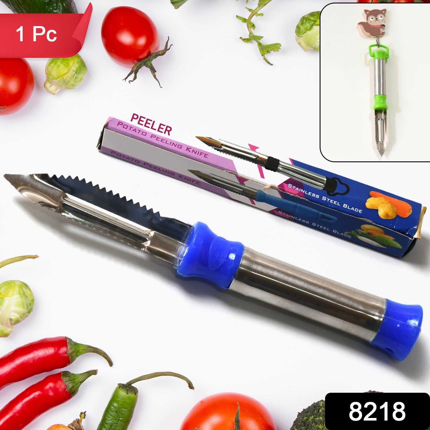 2in1 Multi-purpose Stainless Steel Peeler With Hanging Ring For Vegetables Potato Peeler Carrot Grated Suitable For Peeling And Shredding Fruit And Vegetables Kitchen Accessories Piller (1 Pc) - JanakiShop.in