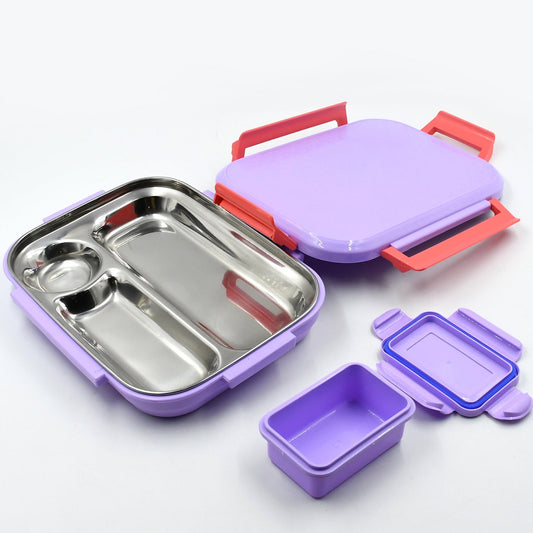 Lunch Box Plastic With Steel Plate Small Lunch Box High Quality Box For Kids School Customized Plastic Lunch Box For Girls  Boy - JanakiShop.in