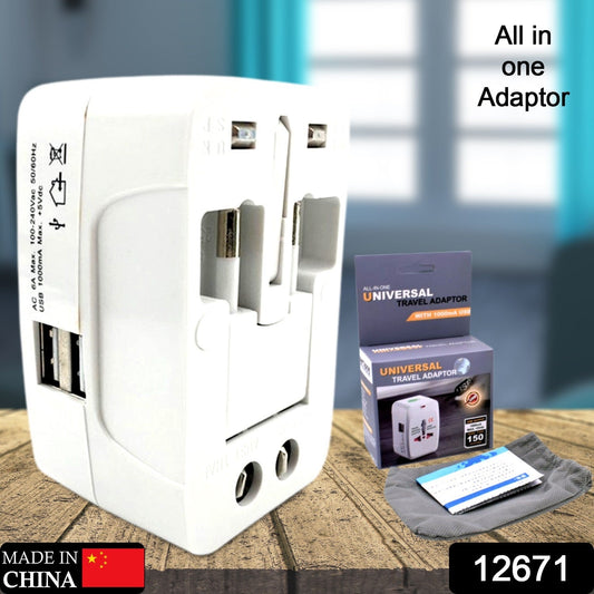 All-in-one Universal Worldwide Travelling Ac Adaptor Plug (Au  Uk  Us  Eu) International Power Charger Electric Usb Power Plug Socket Adapter Converter (1 Pc) - JanakiShop.in