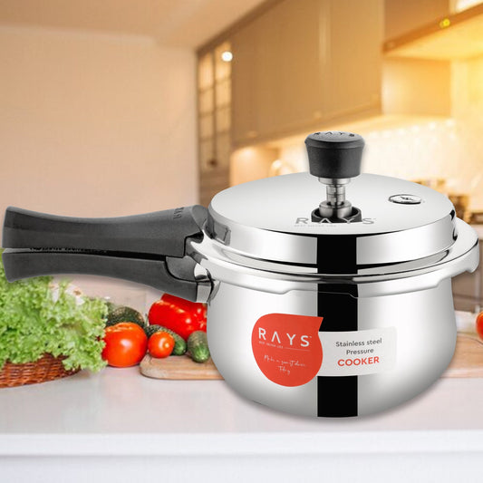 Stainless Steel Rays Fusion Pressure Cookers With Outer Lid (3.5 Litres) - JanakiShop.in