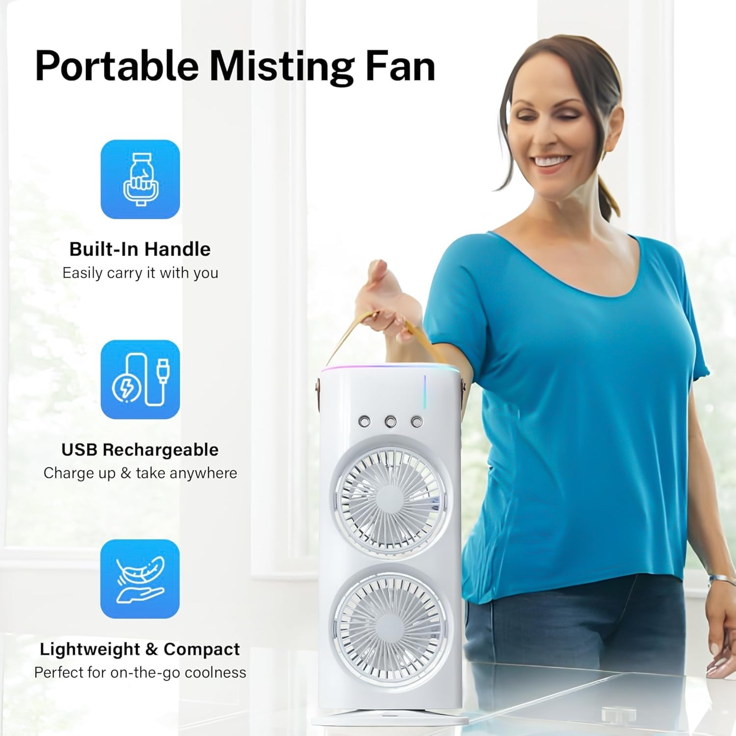 Electric Fan Desktop Double-head Powerful Air Cooler (1 Pc  With Remote) - JanakiShop.in